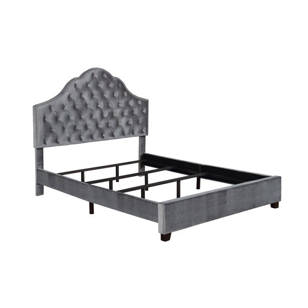 Abbeville Queen Upholstered Bed with Arched Headboard Grey