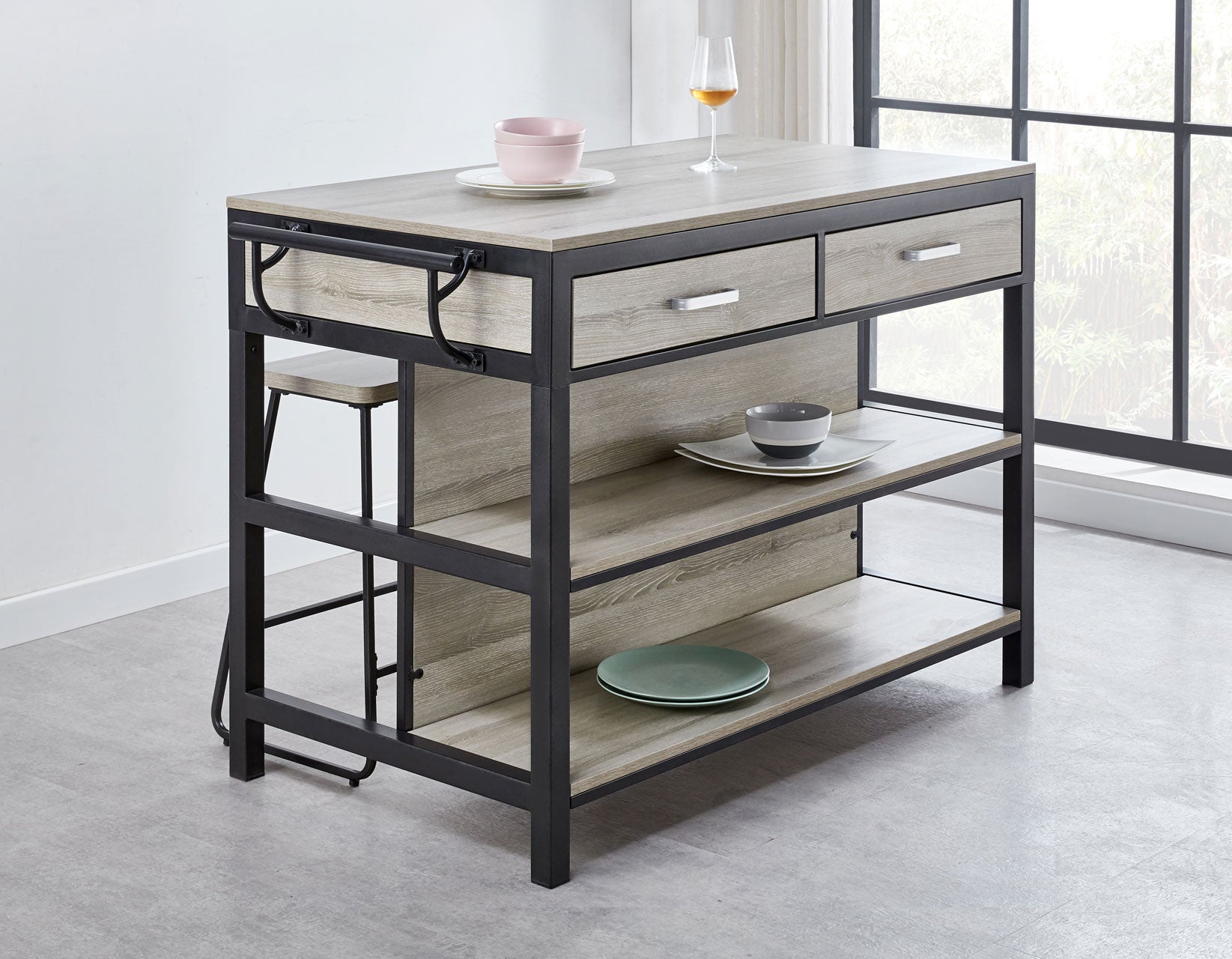 Steve Silver Carson Weathered Driftwood Counter Height Dining Table
