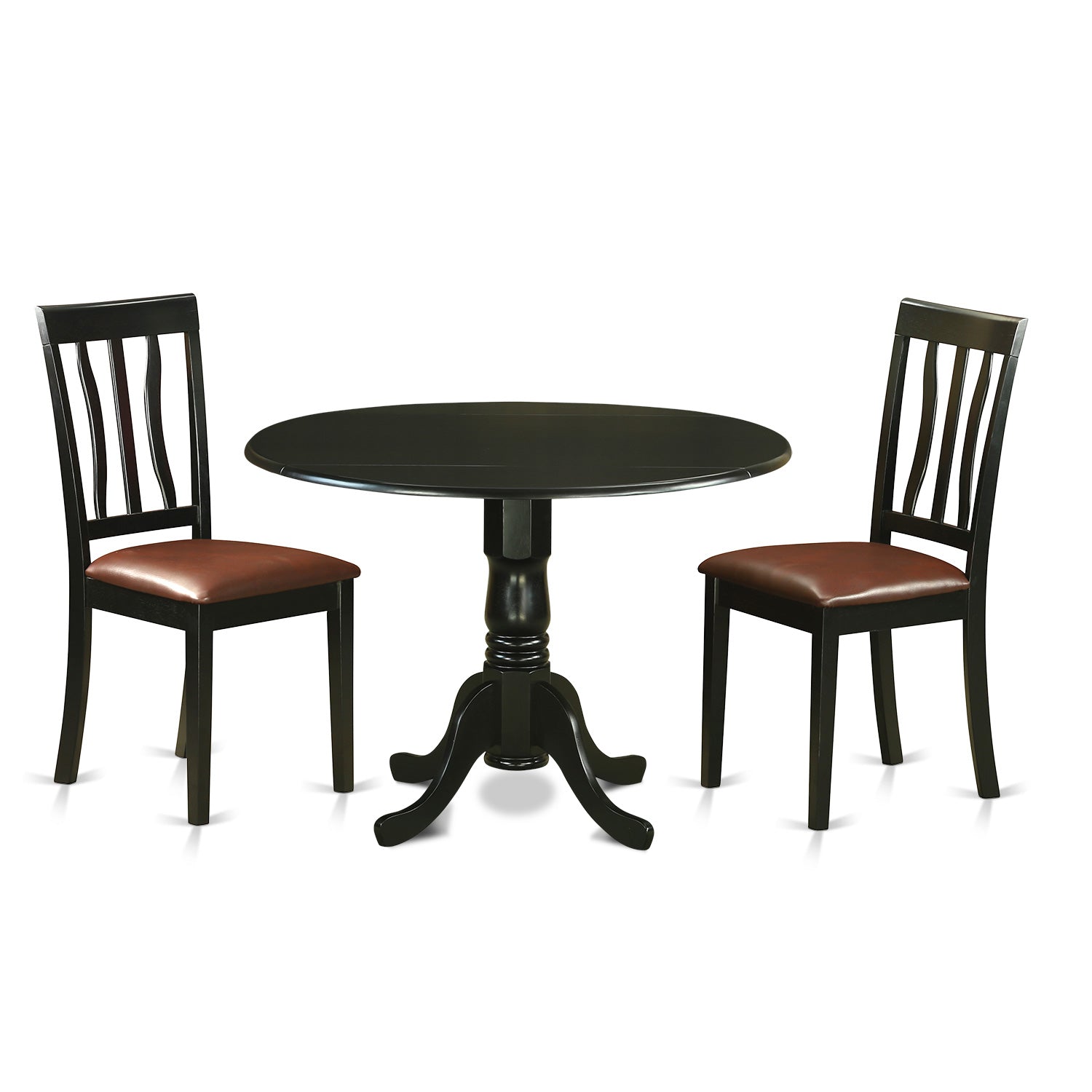 DLAN3-BLK-LC 3 Pc Dining room set for 2-Dining Table and 2 Dining Chairs