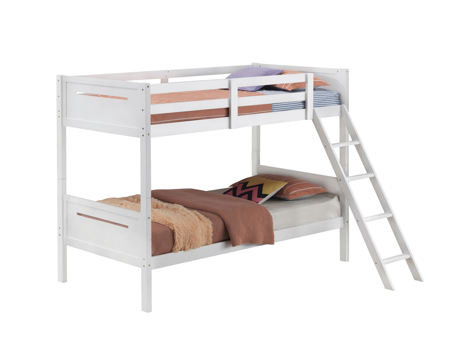 Coaster Solid Wood Separable Littleton Twin Over Twin Bunk Bed Black 405051WHT