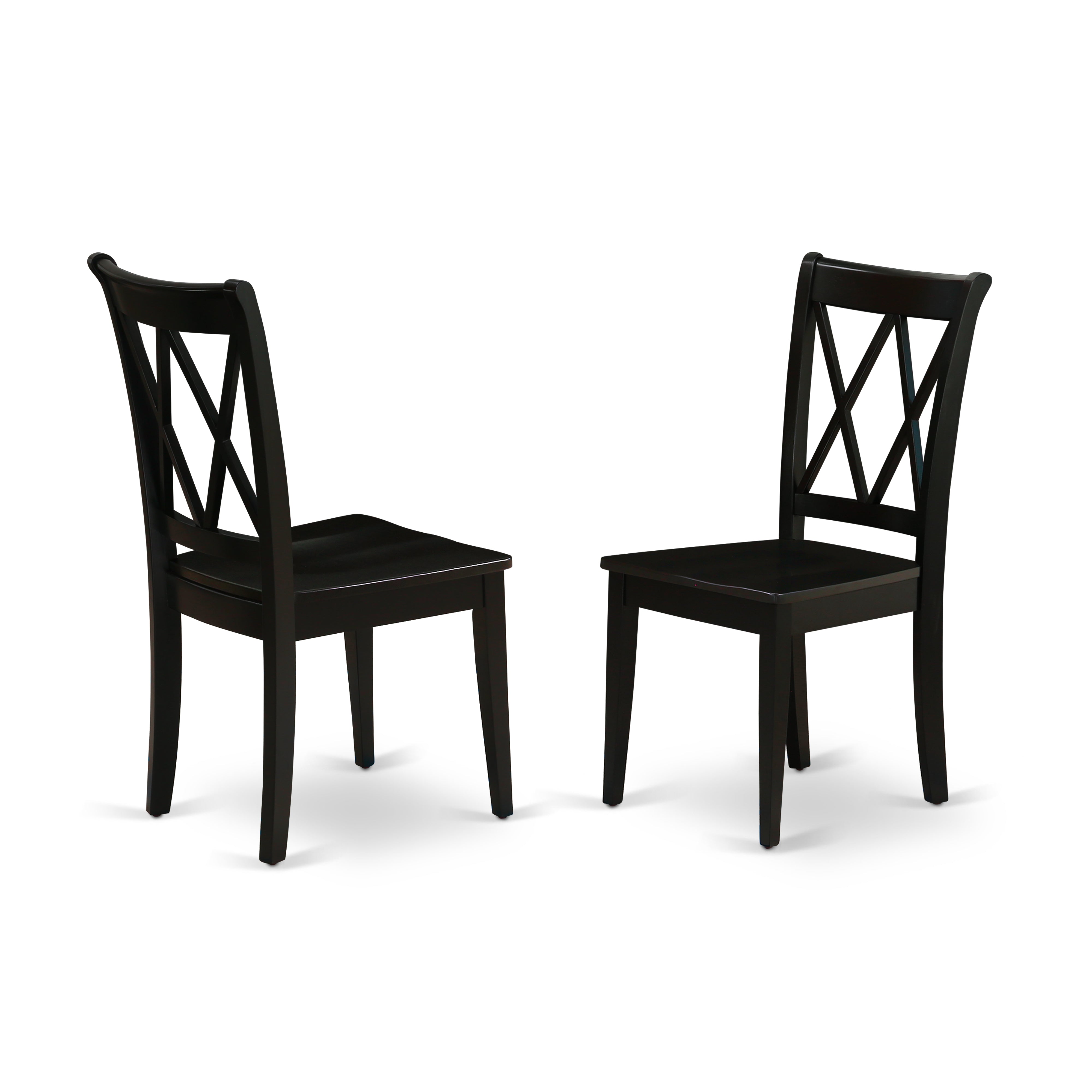 CLC-BLK-W Clarksville Double X-back chairs in Black finish