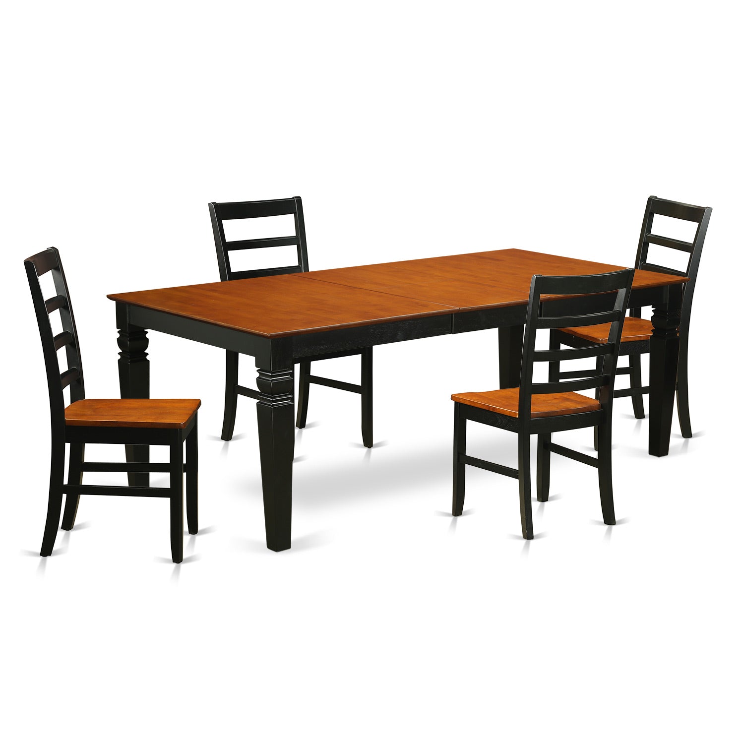 LGPF5-BCH-W 5 Pc dinette set with a Dining Table and 4 Dining Chairs in Black and Cherry