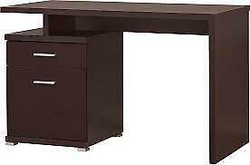 Irving 2-Drawer Home Office Desk With Reversible Cabinet Cappuccino