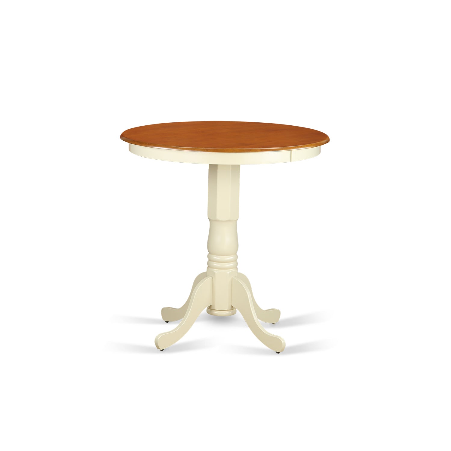 EDT-WHI-TP round counter height Table in linen white