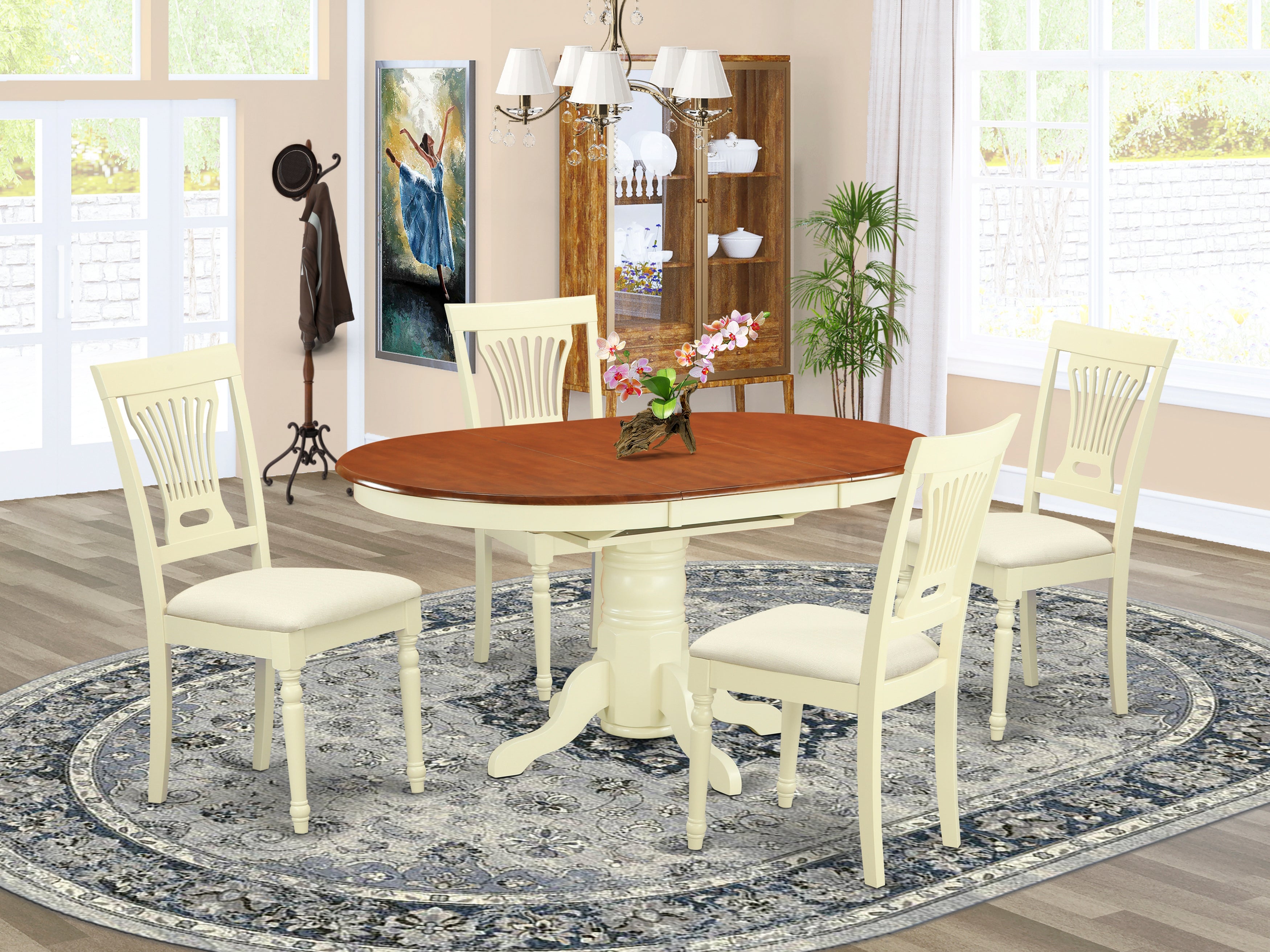 AVPL5-WHI-C 5 Pc dinette set - Dinette Table and 4 dinette Chairs