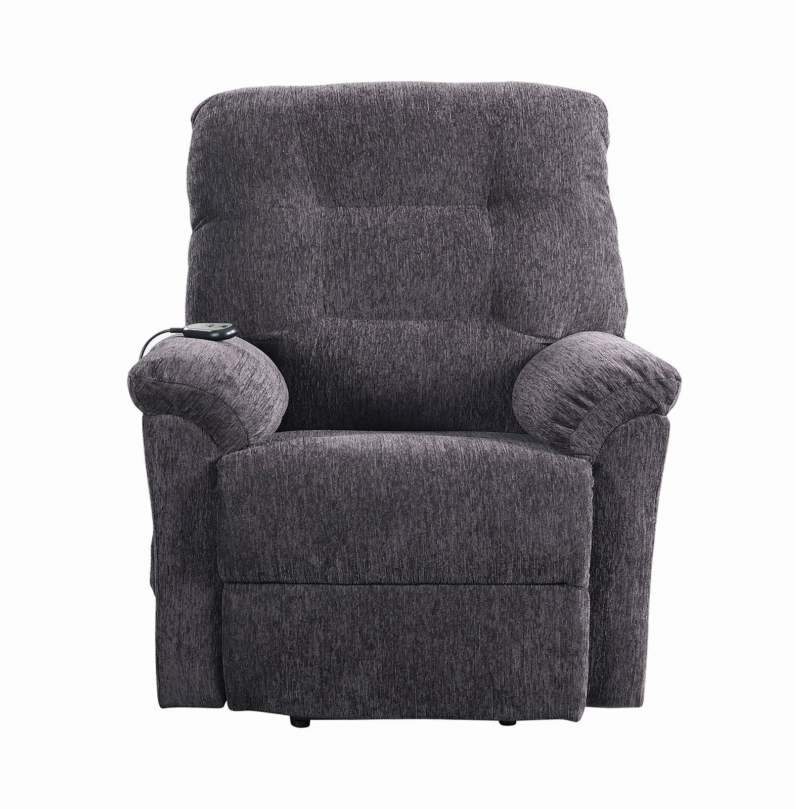 Coaster Upholstered Chenille Power Lift Recliner Grey 601015