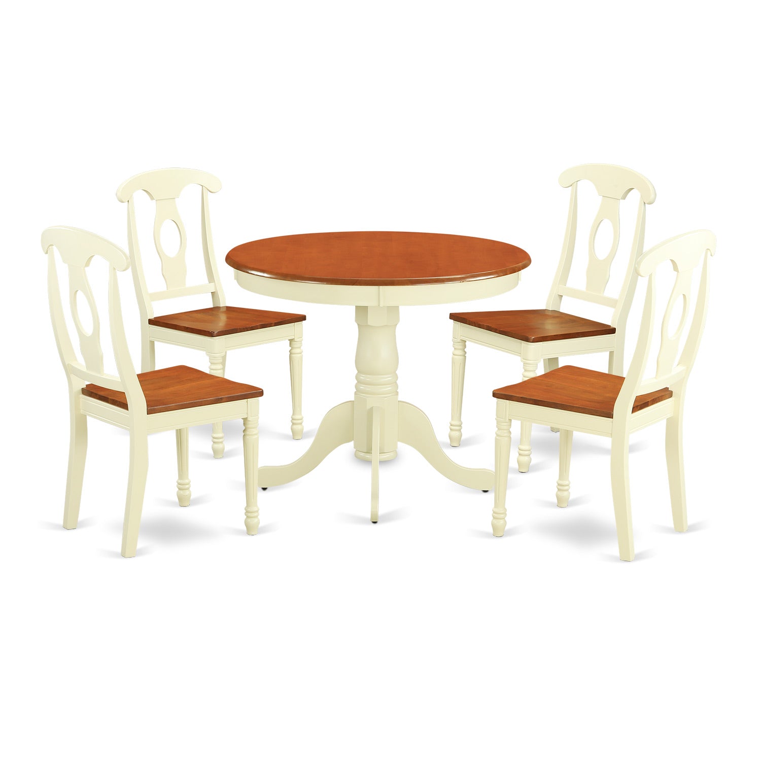 ANKE5-WHI-W 5 Pc Kitchen dinette set for 4-Kitchen Table and 4 Kitchen Dining Chairs