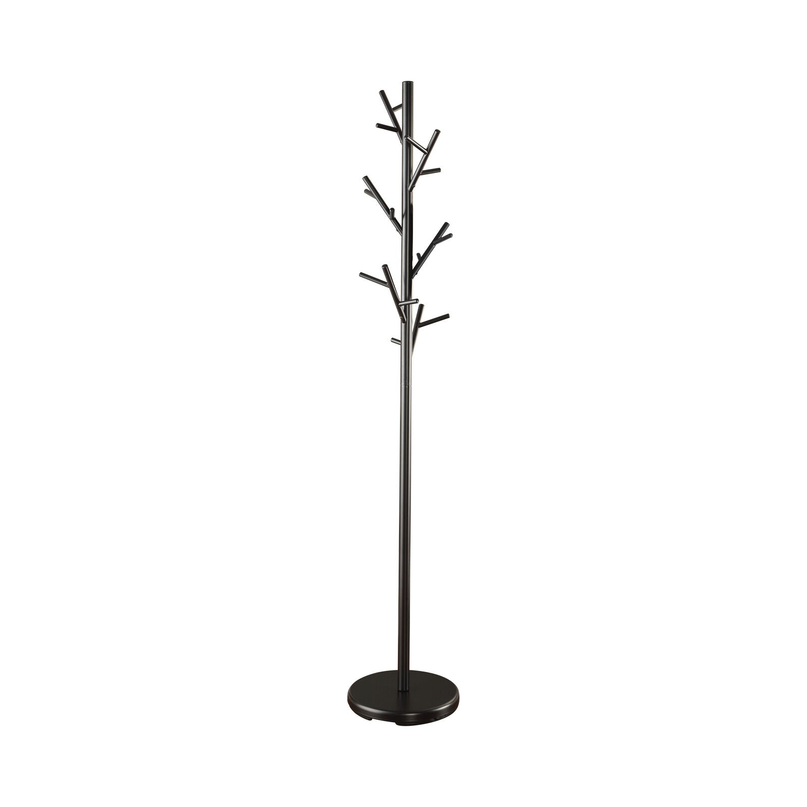 Contemporary Hallway Metal 6-Hook Metal Brushed Brown Twig Branch Coat Rack